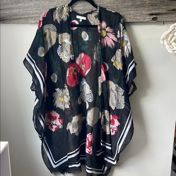 Woven Heart Other - Woven Heart Black Floral Swim Coverup